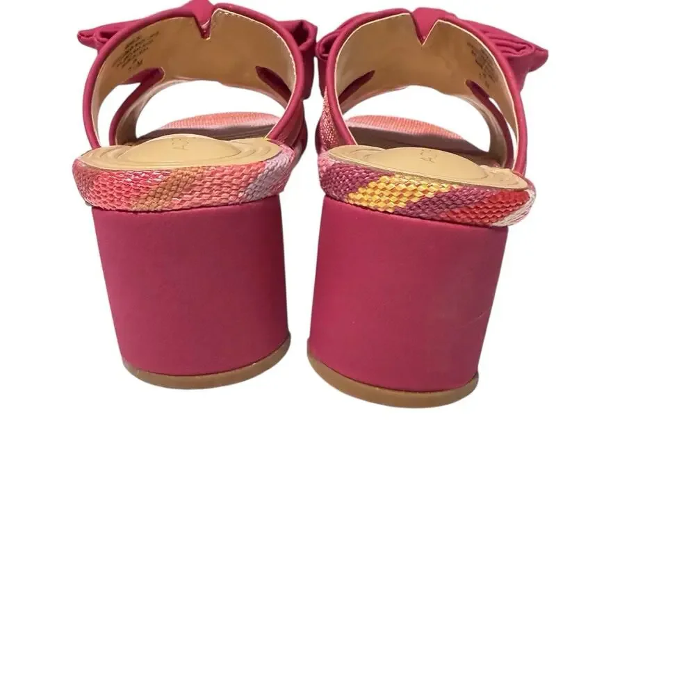 Adrienne Vittadini Women's Arnoldo Pink mid block heel Sandals SZ/ 7.5 M